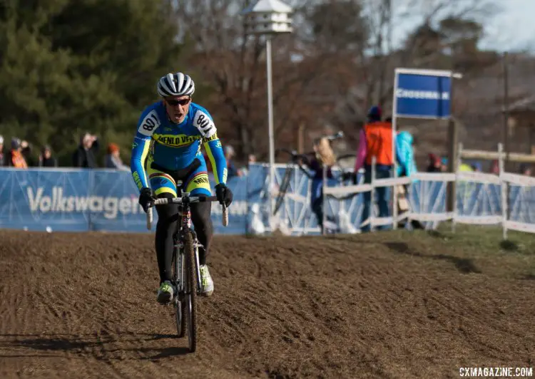 George Smith of Menlo Velo podiums with a silver for his newly-established team. © Cyclocross Magazine