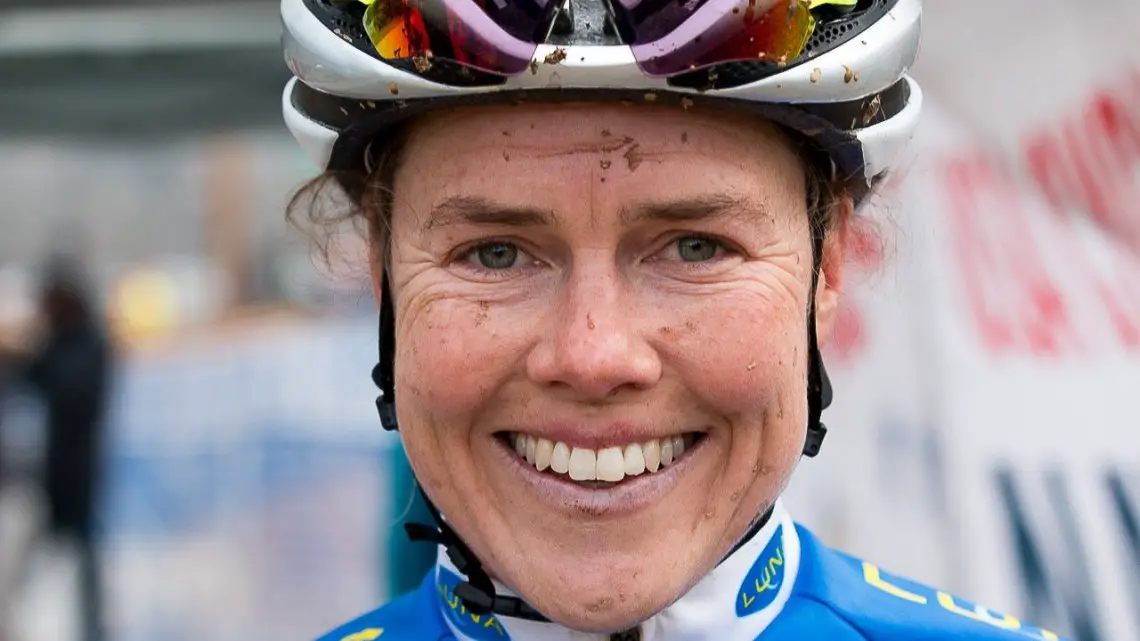 Geogia Gould was all smiles after an action-packed, exhausting week of Cyclocross Nationals. © Cyclocross Magazine