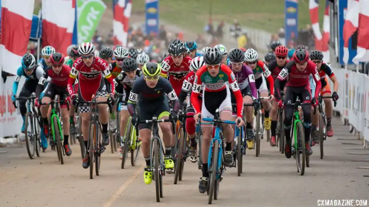 Junior Men 15-16 race start, 2016 Cyclocross National Championships. © Cyclocross Magazine