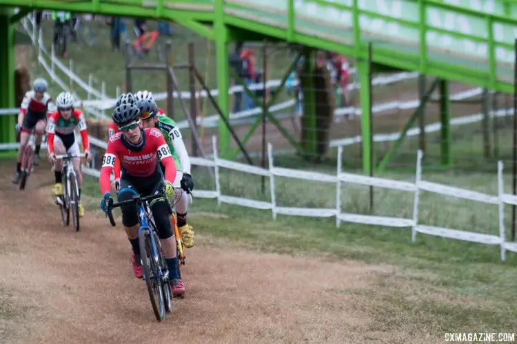 Ben Gomez Villafañe lead the chase of Kilburn. Junior Men 15-16, 2016 Cyclocross National Championships. © Cyclocross Magazine