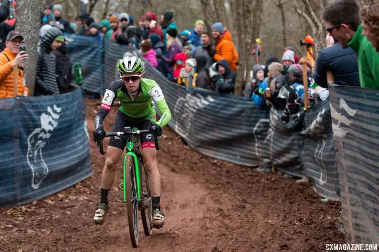 Kaitie Antonneau had an impressive ride to third. Elite Women, 2016 Cyclocross National Championships. © Cyclocross Magazine