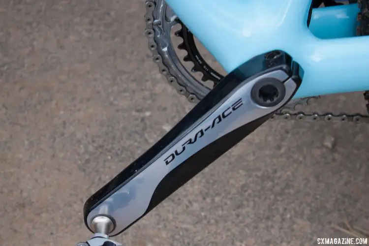 Katie Compton's used a 46/34t chainring set on her Dura-Ace 900 crankset. 2016 Nationals-Winning Trek Boone. 2016 Cyclocross Nationals. © Cyclocross Magazine
