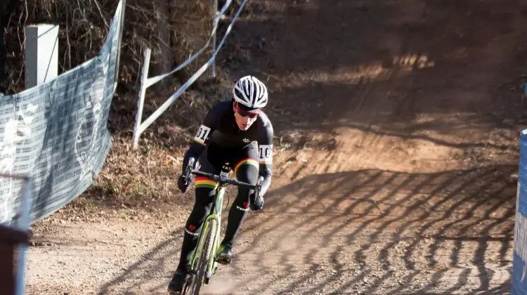 Shirver after his bike problems and switching bikes. Masters 35-39, 2016 Cyclocross National Championships. © Cyclocross Magazine