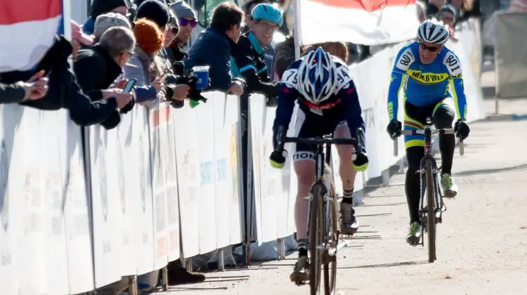 Root and Smith had the tightest battle of the day in the Masters 60-64. © Cyclocross Magazine