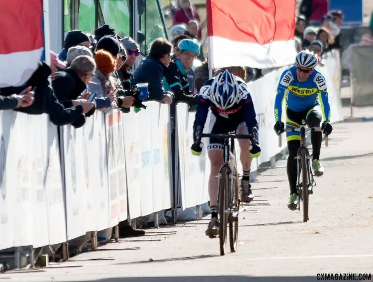 Root and Smith had the tightest battle of the day in the Masters 60-64. © Cyclocross Magazine