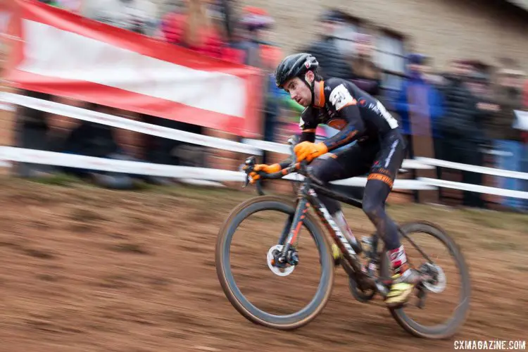 Alex Ryan on his way to 27th place in the Elite Men's race at the 2016 Cyclocross National Championships. © Cyclocross Magazine
