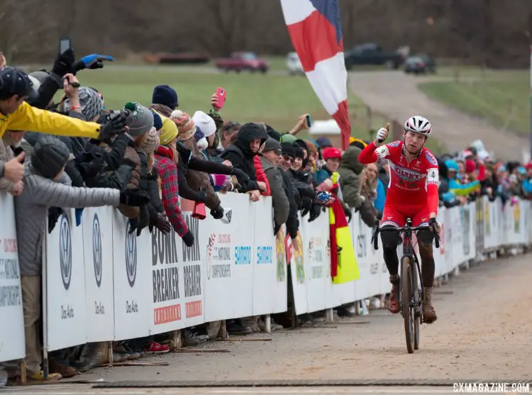 "A podium is a win today," said Owen. Elite Men, 2016 Cyclocross National Championships. © Cyclocross Magazine