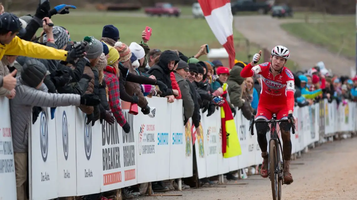 "A podium is a win today," said Owen. Elite Men, 2016 Cyclocross National Championships. © Cyclocross Magazine