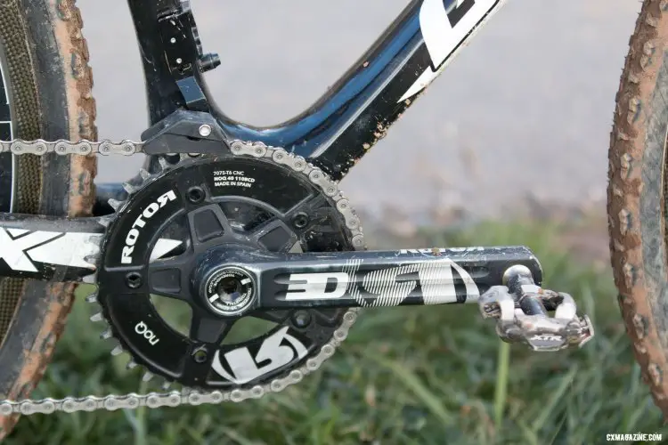 Uhl spun Rotor 3D road cranks mated to a Kogel bottom bracket. © Cyclocross Magazine