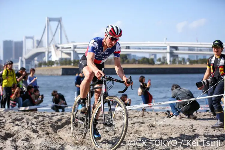 High temperatures seemed to effect Jeremy Powers during the first half of the race. © CX Tokyo / Kei Tsuji