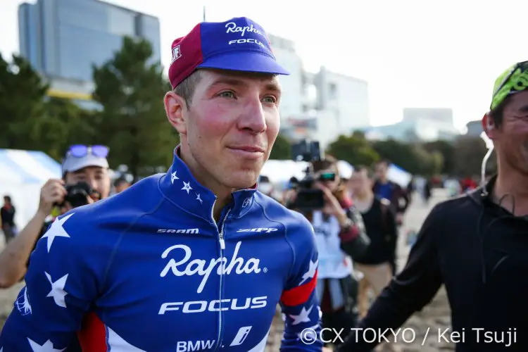 Powers was all smiles after taking the win. 2016 Cyclocross Toko © Kei Tsuji