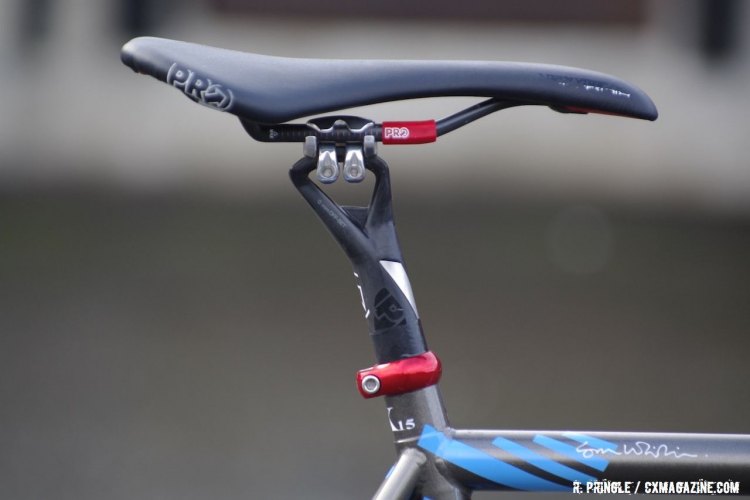 Dyck's Pro Vibe UD seatpost holds her carbon-railed Pro Turnix saddle. 2016 Cyclocross World Championships. © Regan Pringle / Cyclocross Magazine