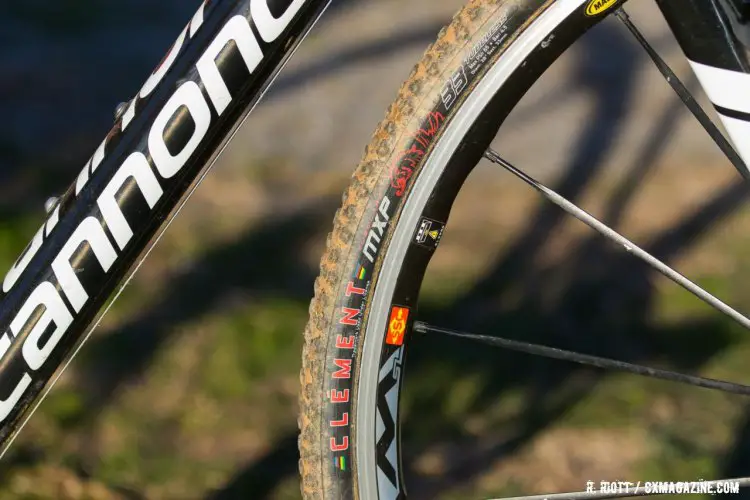 Val ran her Clement tires on Mavic's workhorse Ksyrium SLs. 2016 Cyclocross National Championships. © R. Riott / Cyclocross Magazine