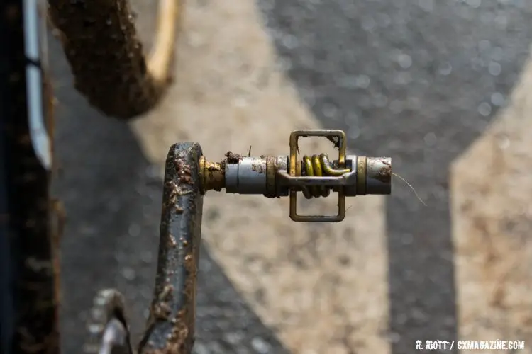 Willsey pedals on Crankbrothers Eggbeater 11s. 2016 Cyclocross National Championships. © R. Riott / Cyclocross Magazine