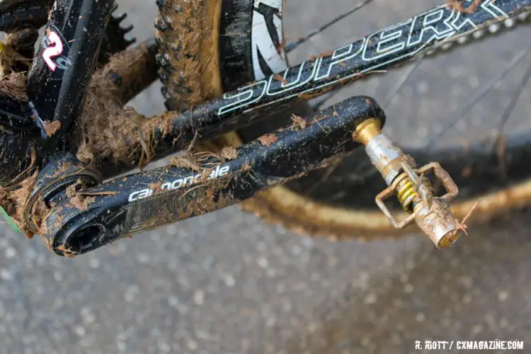 Cannondale's Hallowgram cranks are a good choice for riders looking to save grams. 2016 Cyclocross National Championships. © R. Riott / Cyclocross Magazine