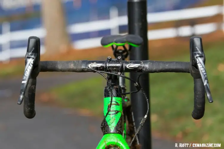 With a storming ride from the front, only the spectators saw this view of Willsey's bike. 2016 Cyclocross National Championships. © R. Riott / Cyclocross Magazine