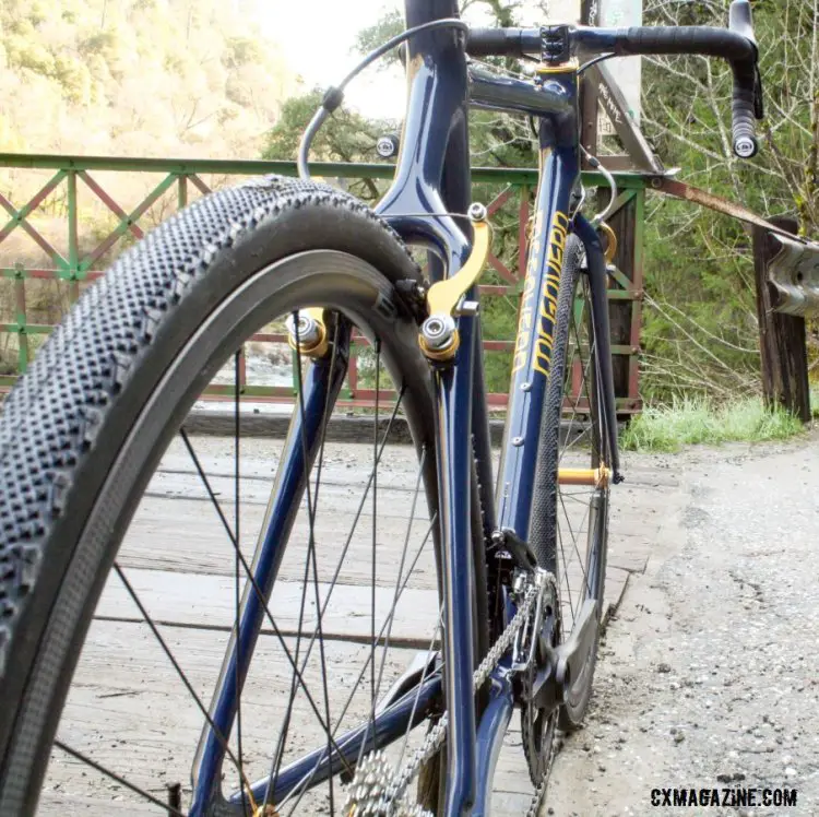 McGovern says that up to a 40c tire will fit on this particular frame. NAHBS 2016. © Cyclocross Magazine