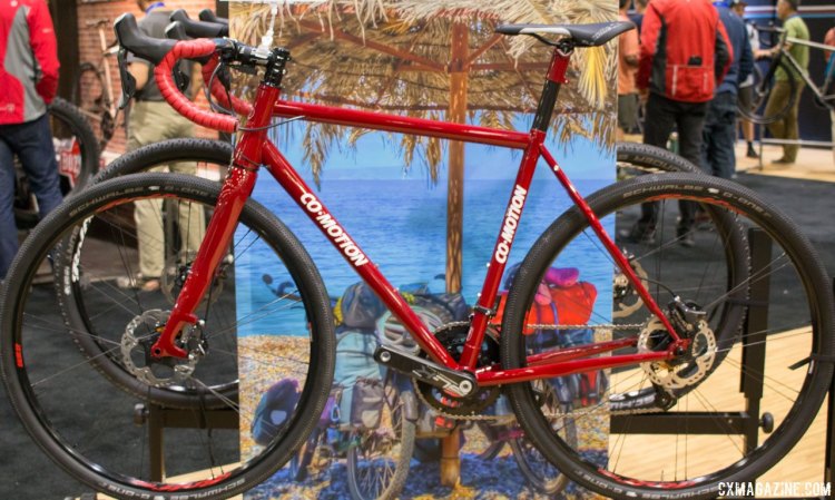 The Co-Motion Klatch CS3 uses True Temper S3 top and down tubes and a carbon seat mast, and saves up to a pound over the standard Klatch gravel bikes. NAHBS 2016. © Cyclocross Magazine