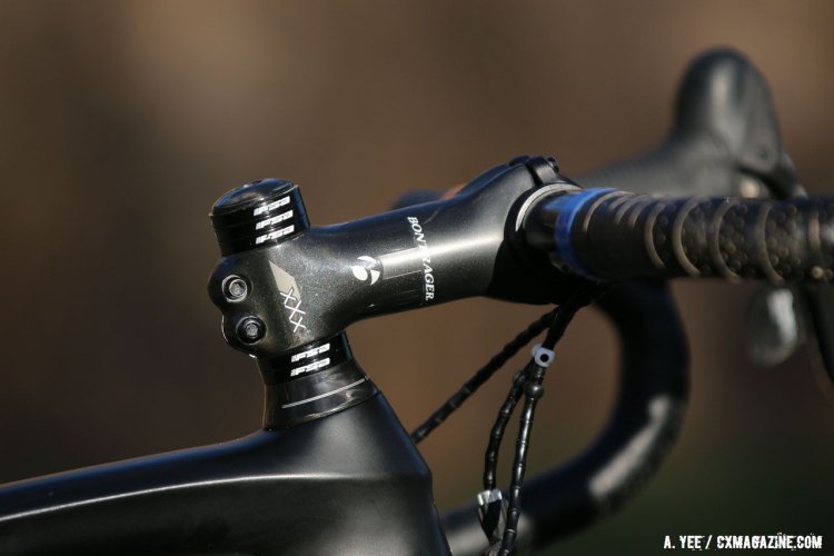 Mertz's Bontreager stem aboard her title-winning bike. Singlespeed Women, 2016 Cyclocross National Championships. © Cyclocross Magazine