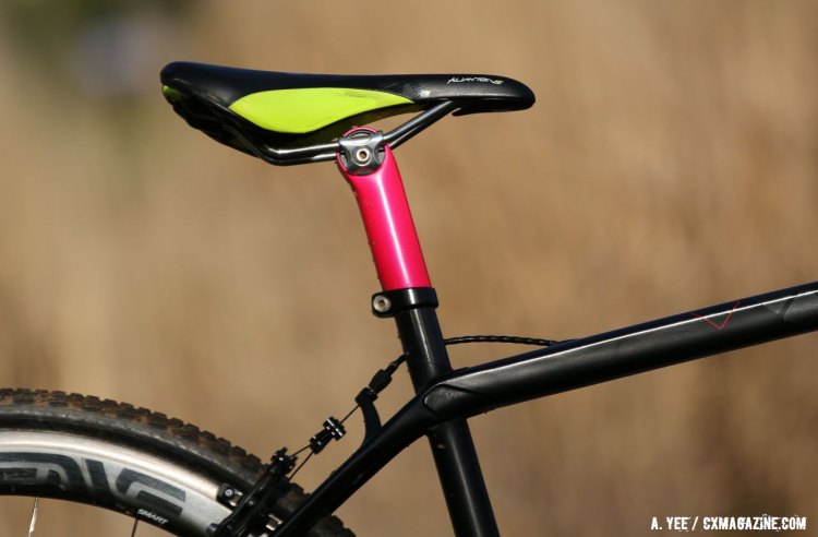 Mertz's bike sported some colorful touches. Singlespeed Women, 2016 Cyclocross National Championships. © Cyclocross Magazine