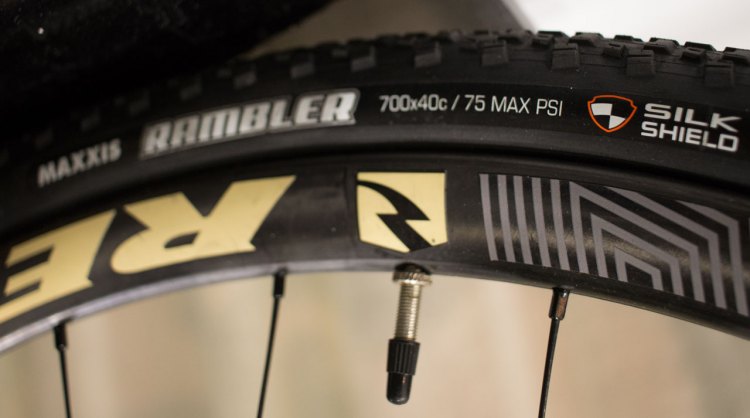 The New 40c Maxxis Rambler offers the Silk Shield puncture protection. NAHBS 2016. © Cyclocross Magazine
