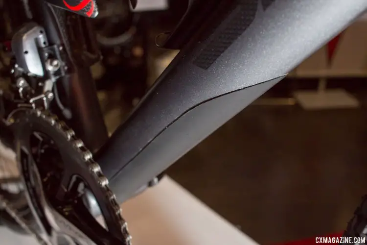 Sarto Antonio's Gravel TA gravel bike features a leather guard against rock damage. NAHBS 2016. © Cyclocross Magazine