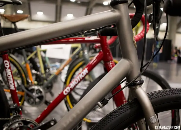 Steve Potts had a gravel bike at the front of the line of Best Cyclocross/Gravel bike contestants. NAHBS 2016. © Cyclocross Magazine