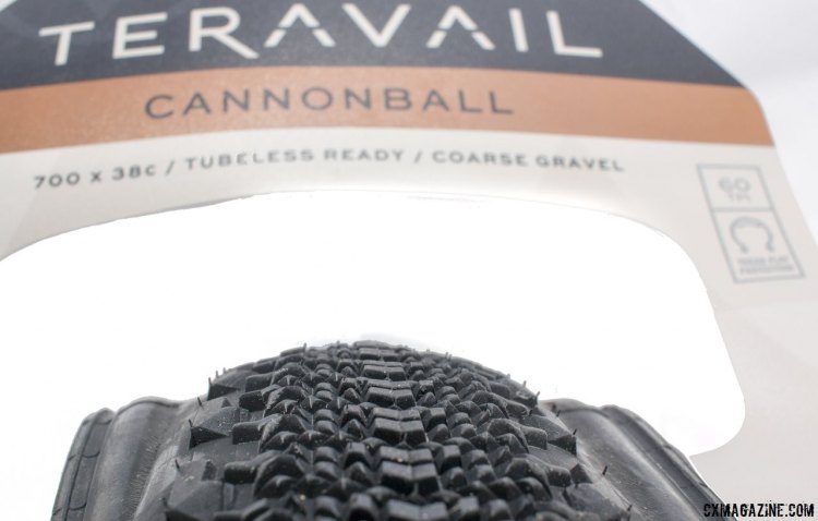 Teravail's new gravel Canonball 38c tubeless gravel tire is likely the more exciting option for readers, with bigger volume for "course gravel." © Cyclocross Magazine