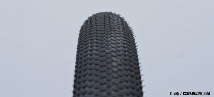 The fast rolling tread on Schwalbe's new G-One Tubeless Easy Gravel Tire. © Clifford Lee / Cyclocross Magazine