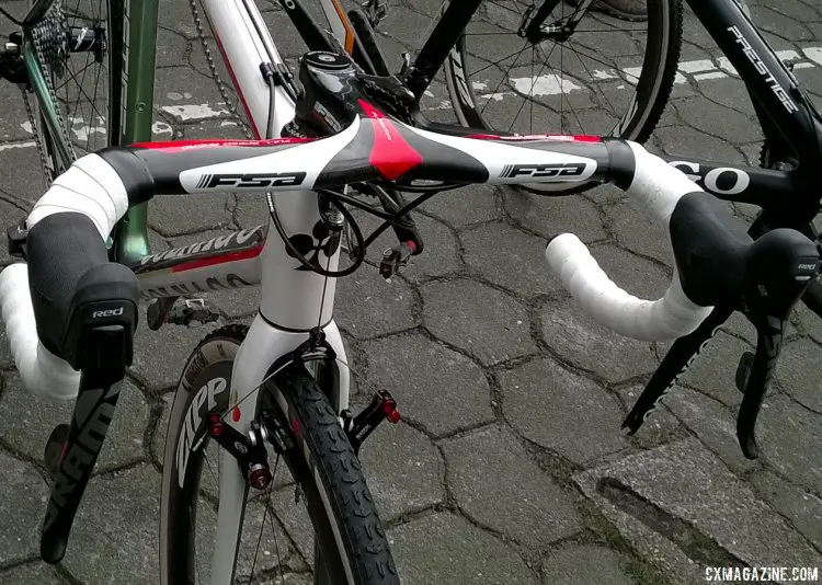 2016 World Champion Wout van Aert's integrated FSA Plasma bar/stem. © Cyclocross Magazine