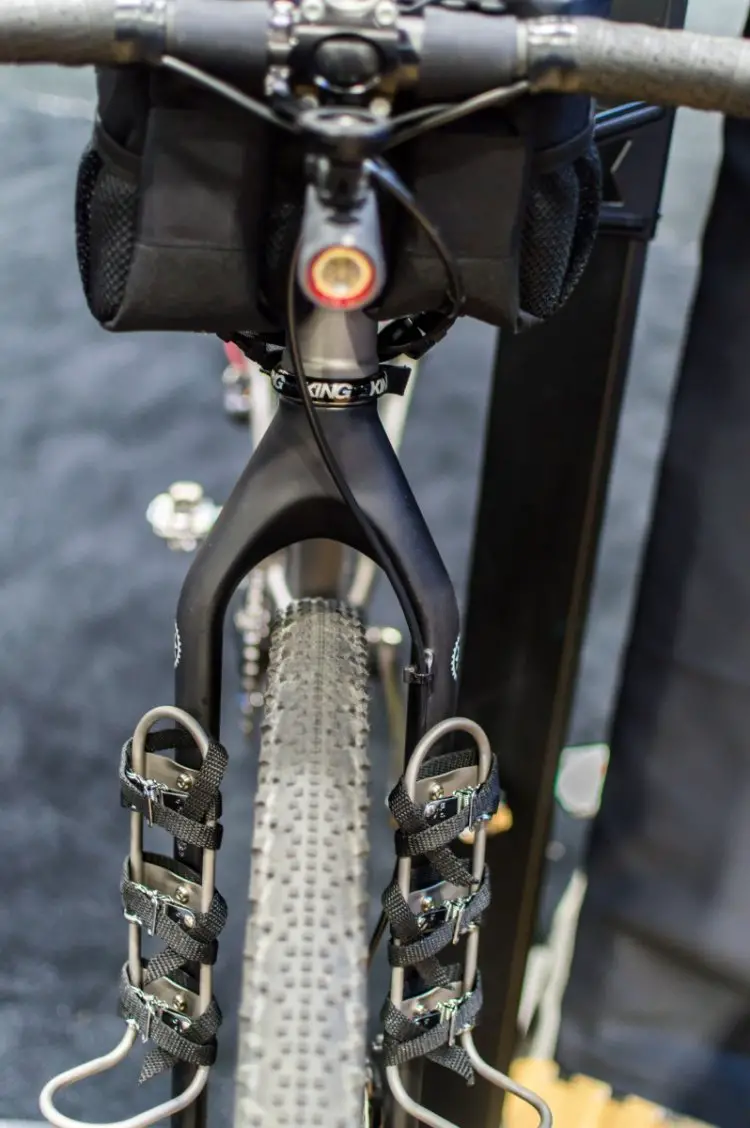 The fork shown on the show bike was a Salsa Firestarter Carbon. NAHBS 2016. © Clifford Lee / Cyclocross Magazine