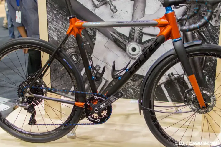 Theis Calfee Dradonfly Adventure is gravel race ready. NAHBS 2016. © Clifford Lee / Cyclocross Magazine