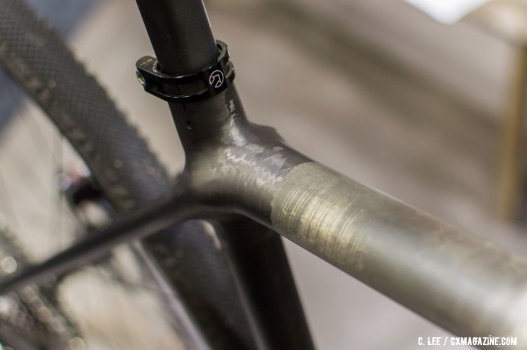 Matt Appleman's tube-to-tube construction is clearly on display on his finished bikes. NAHBS 2016. © Clifford Lee / Cyclocross Magazine