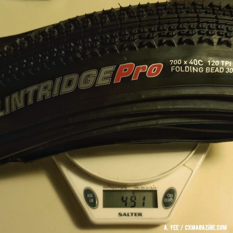 The Kendra Flintridge Pro KSCT came in at 491 grams in the 40c width, which was slightly lighter than the brand's claimed weight. Always a nice surprise. © Andrew Yee / Cyclocross Magazine