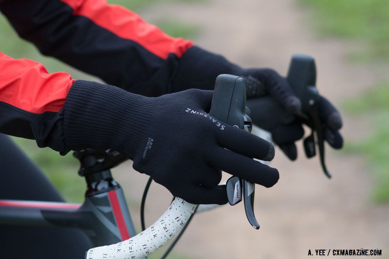 A good pair of gloves is a must for winter commuting. SealSkinz Ultra Grip rain glove. © Cyclocross Magazine