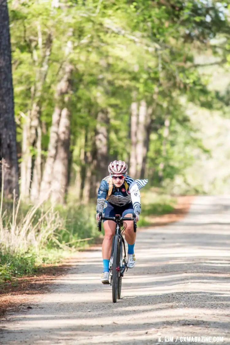 Women's 108 mile route leader Jolene Holland of Team Yacht Club. © Ken Lim / Cyclocross Magazine