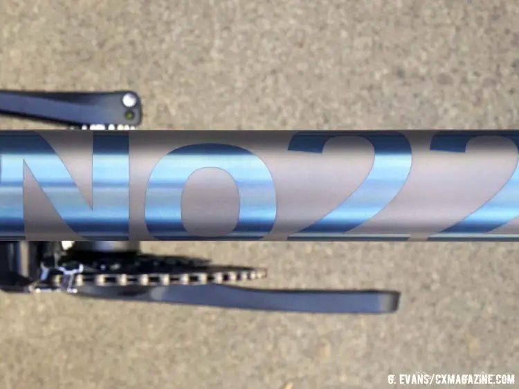 No stickers here; all of the bike’s decals are anodized. © Cyclocross Magazine