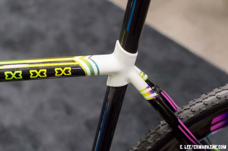 The junction-point between the steel top tube and the Enve carbon seat tube. © Cyclocross Magazine