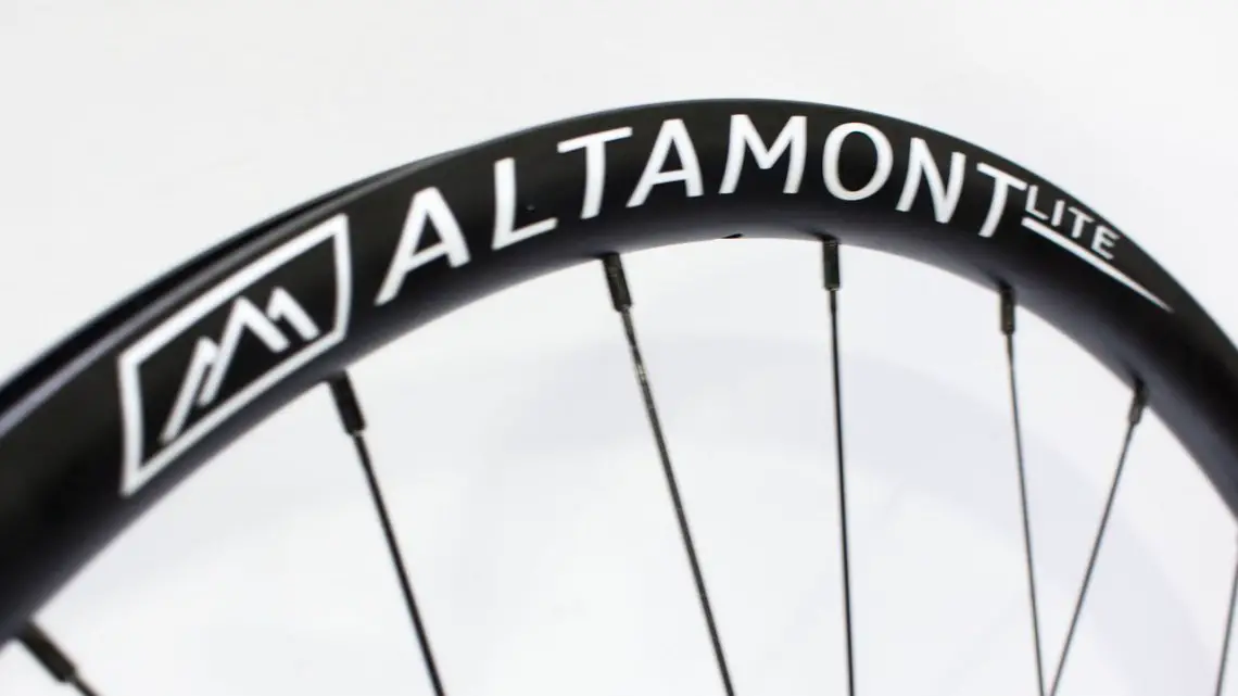 The Altamont Lite wheelset looks to be a versatile wheelset, and is available with axle caps for all axle options and tubeless tape and valves. $750/set. NAHBS 2016. © Cyclocross Magazine