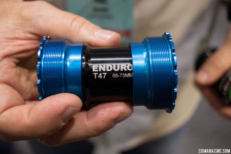 The bearing company has embraced the new T47 bottom bracket spec, and has several bottom brackets ready for 30mm and 24mm cranks. NAHBS 2016. © Cyclocross Magazine
