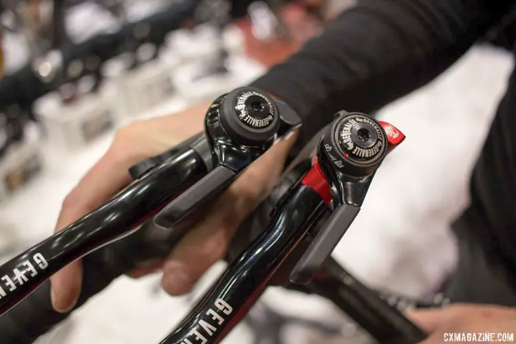 Want to run 1x with a Shimano mtb derailleur? 2x with a Shimano road or Gevenalle rear derailleur? Gevenalle has reliable shifter options for you. NAHBS 2016. © Cyclocross Magazine