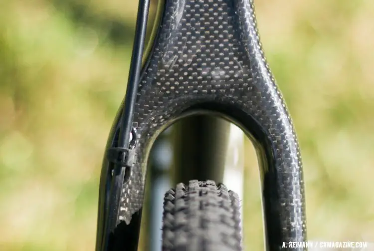 The wishbone rear stay of the Lembeek. © Andrew Reimann / Cyclocross Magazine