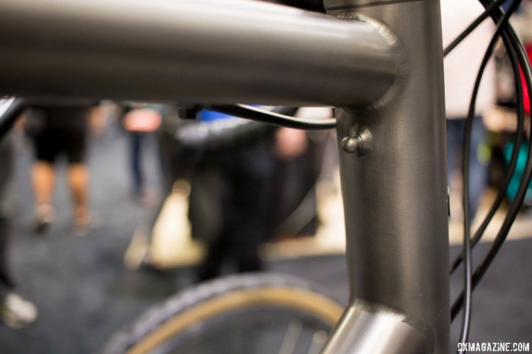 Desalvo Custom Cycles' gravel bike featured nice little touches, like fender mounts and a pump peg. NAHBS 2016. © Cyclocross Magazine