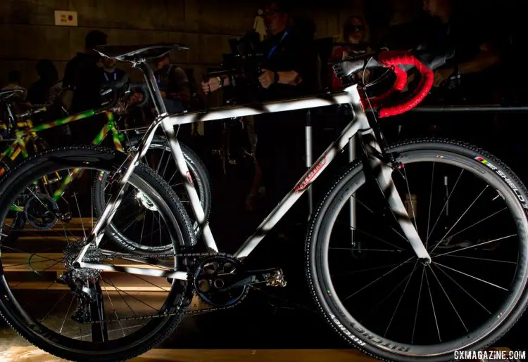 The steel Ritchey Swiss Cross with a $450 Heritage paint upgrade. The company now offers complete bikes, and the Swiss Cross with standard paint and Ultegra will be $3800. NAHBS 2016. © Cyclocross Magazine