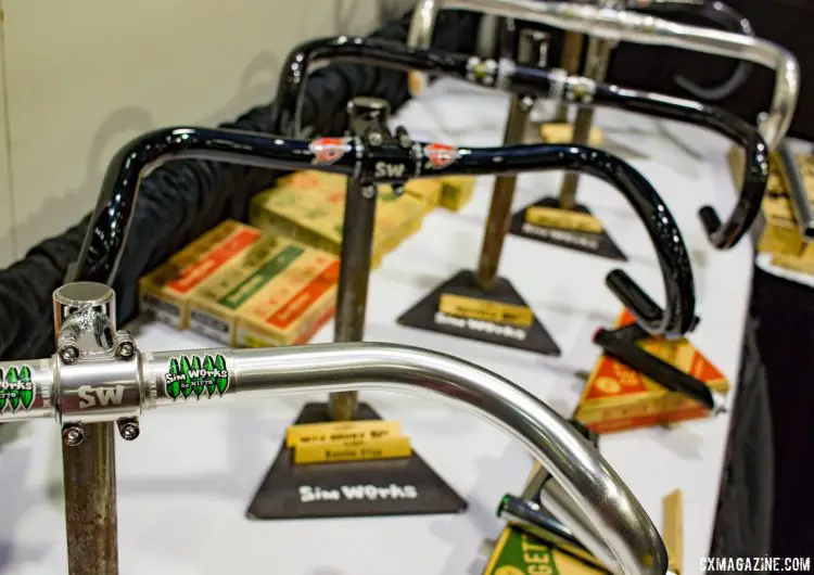 Sim Works also offers a number of alloy handlebar options in a number of different unique bends. All made by Nitto. NAHBS 2016. © Cyclocross Magazine