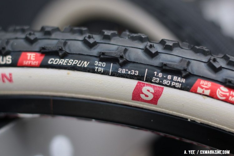 Challenge Tires' new Team Edition graphics include an "S" referring to the special sidewall coating as well as added suppleness. © Andrew Yee / Cyclocross Magazine