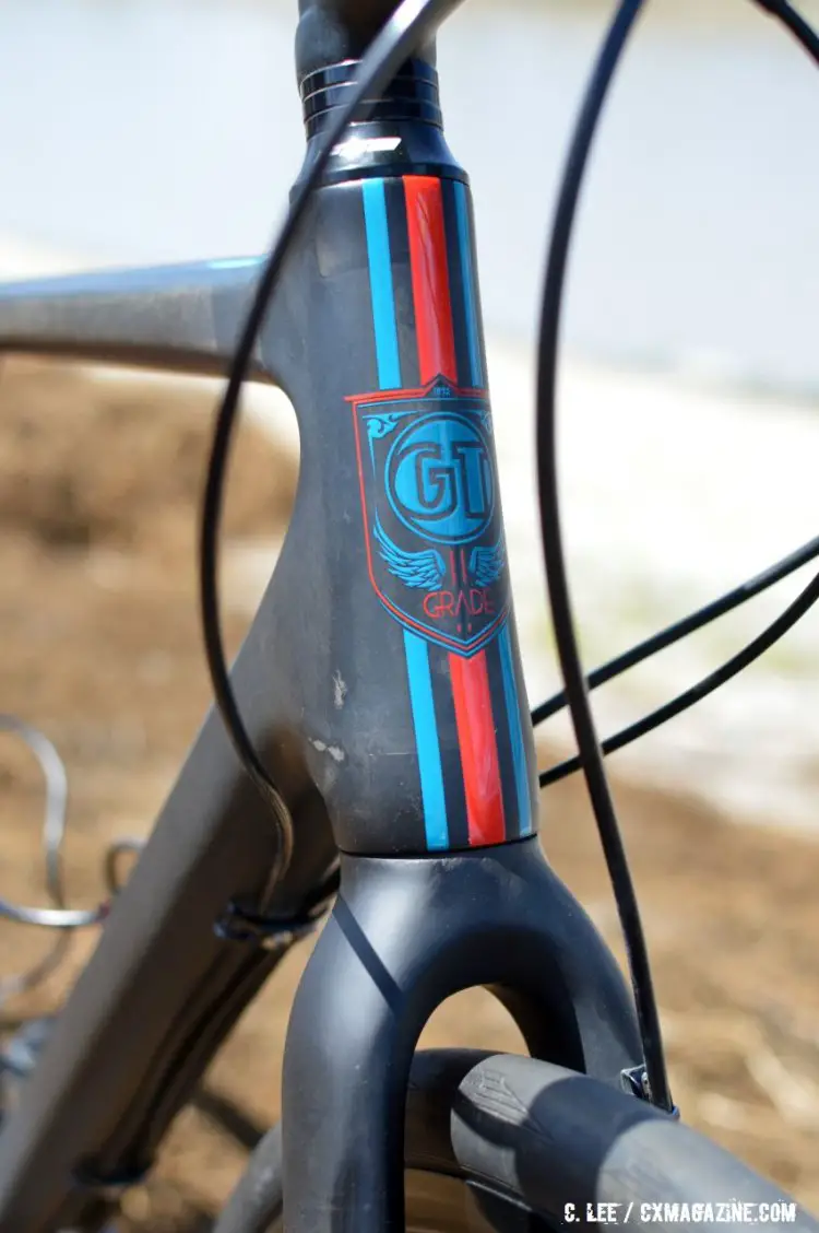 Interesting GT's Grade Carbon runs external control lines. 2016 Sea Otter Classic. © Clifford Lee / Cyclocross Magazine