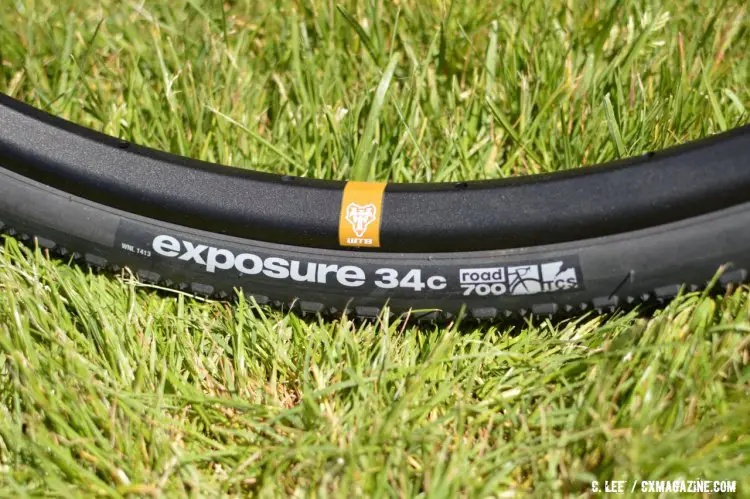The WTB Exposure 34c tire is suited for smoother terrain, but still offers some measure of confidence thanks to a thoughtful tread pattern. © Clifford Lee / Cyclocross Magazine
