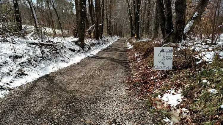 Sloppy, snowy roads at the Amish County Roubaix. © Aaron Cruikshank / Cyclocross Magazine