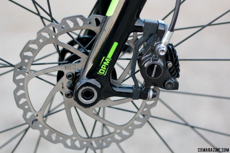 While the EX Di2 featiures a quick release rear axle, the front end is a thru-axle offering. © Cyclocross Magazine